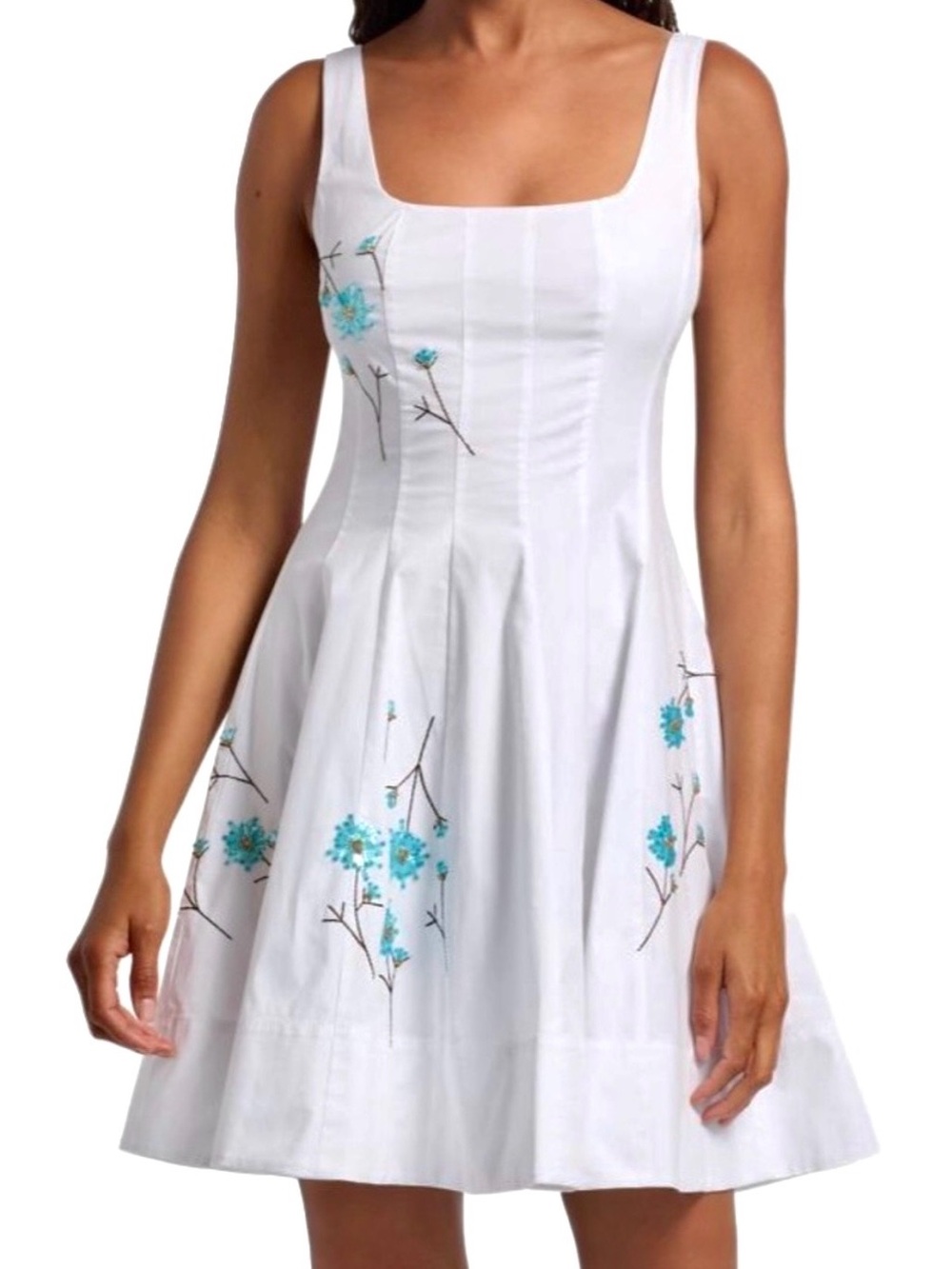 NWT Staud Wells Beaded Mini Dress Embroidered Dandelion White - Picture 7 of 16